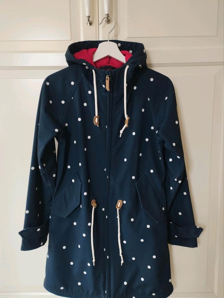 DERBE Softshell Mantel Jacke Gr. 36 blau Punkte dots in Genthin