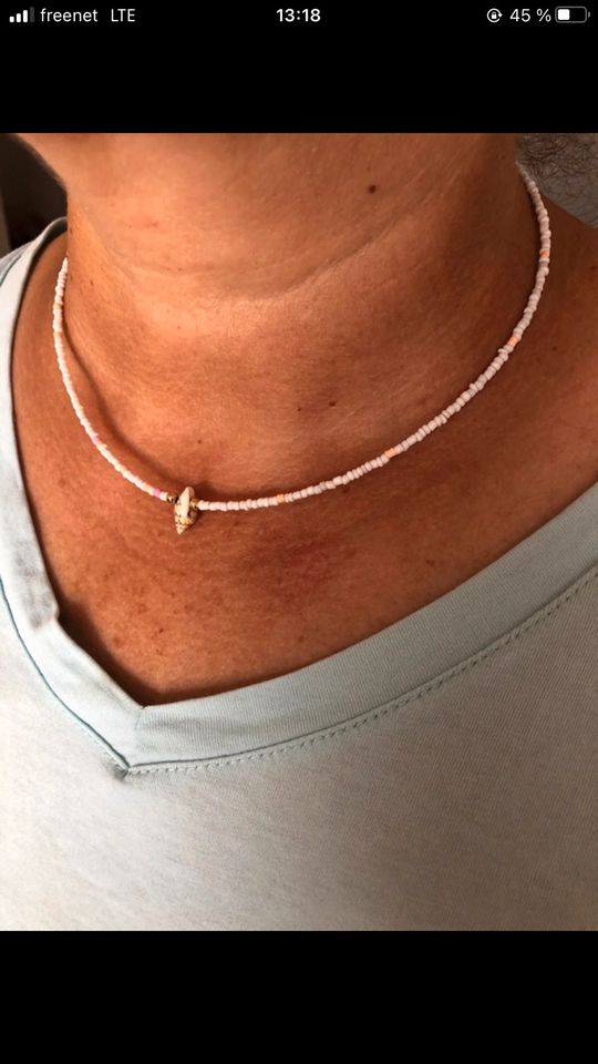 Halskette Kette Muschelkette Perlenkette Sommer weiß handmade NEU in Hannover