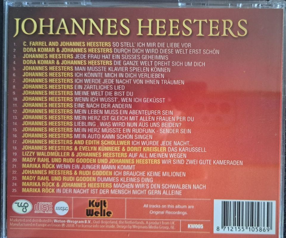 Johannes Heesters 25 Lieder [CD] in Schimberg