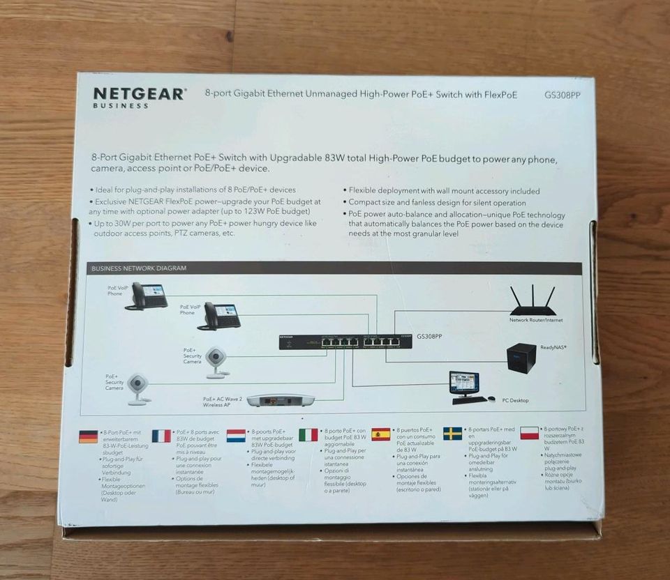 NETGEAR GS308PP PoE Switch 8 Port Gigabit Ethernet LAN Switch in München