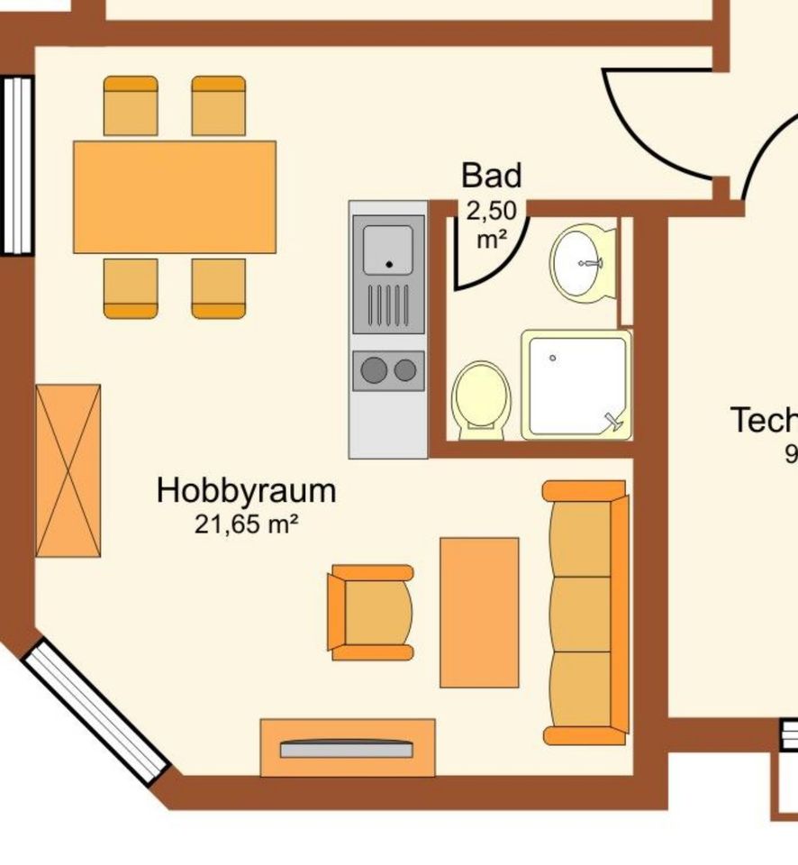 3 Zi-Wohnung mit sep. Büro / Gästezimmer in schöner, ruhiger Lage in Schorndorf