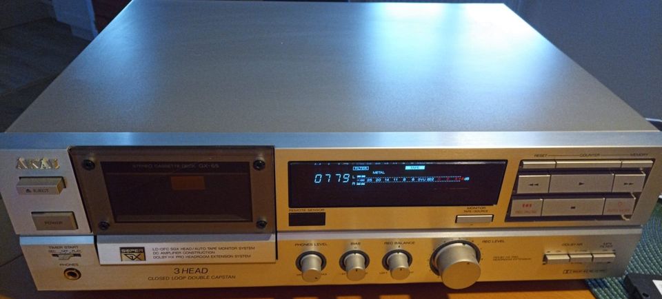 Akai GX-65 Stereo Cassette Deck, Riemen defekt, inkl. Porto in Chorin