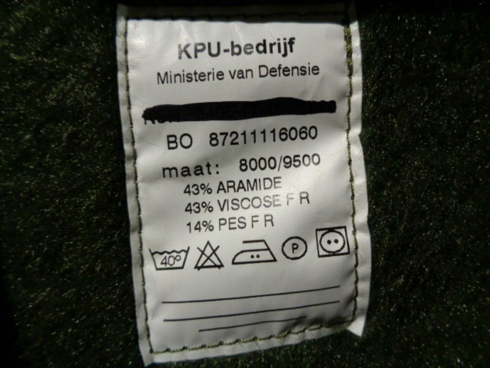 Orig.NL Armee Kälteschutzjacke Teddyfleece Aramidfaser grün L in Herzogenrath