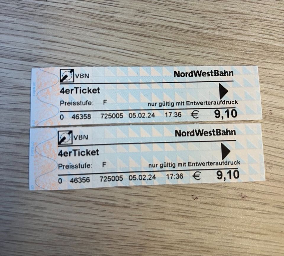 VBN Tickets Preisstufe F in Bremen