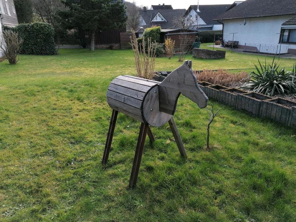 Holz Pferd als Gartenspielzeug in Niederfischbach