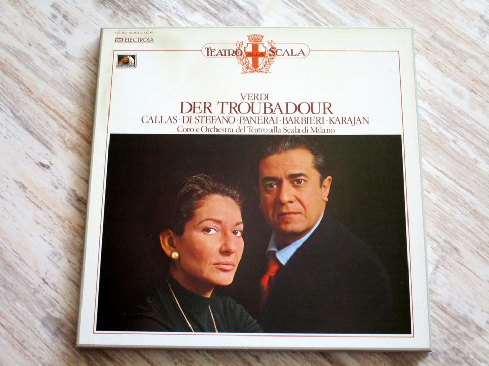 3 LP Box Vinyl Verdi DER TROUBADOUR Callas Karajan Teatro Scala in Engelskirchen