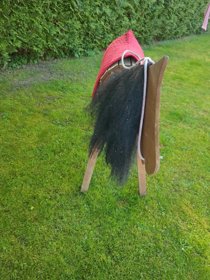 Holzpferd mit roter Decke in Groß Grönau