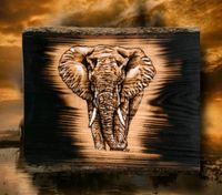 Pyrografie / Brennmalerei / Elefant / Holz Sachsen-Anhalt - Wolfen Vorschau