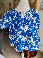 Bluse Shirt Shein blau weiß floral Gr. XL Sachsen-Anhalt - Wanzleben Vorschau