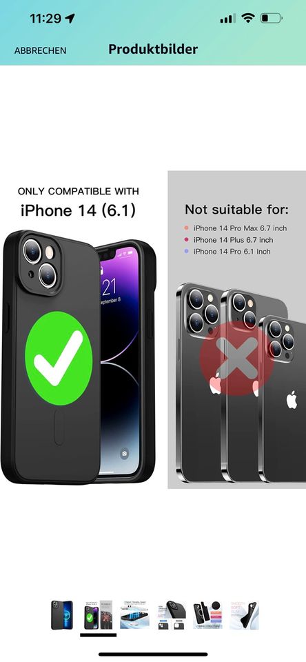 iPhone 14, Kratzfeste Meifigno Slim Magnetische Hülle ohne Handy in Gemünden a. Main
