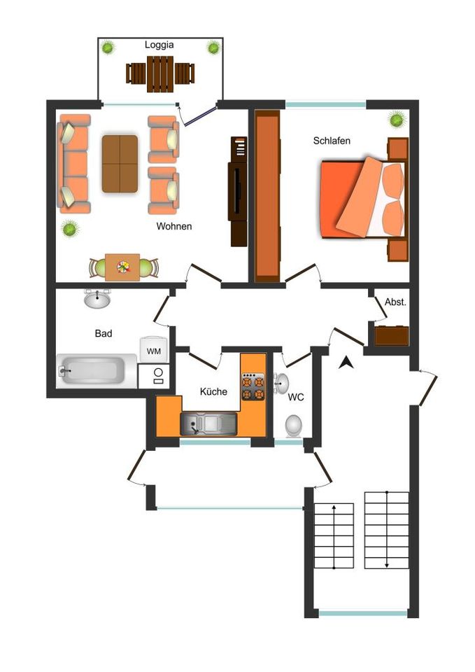 Tolle 2 Zimmer-Obergeschosswohnung mit Garage in Geislingen an der Steige