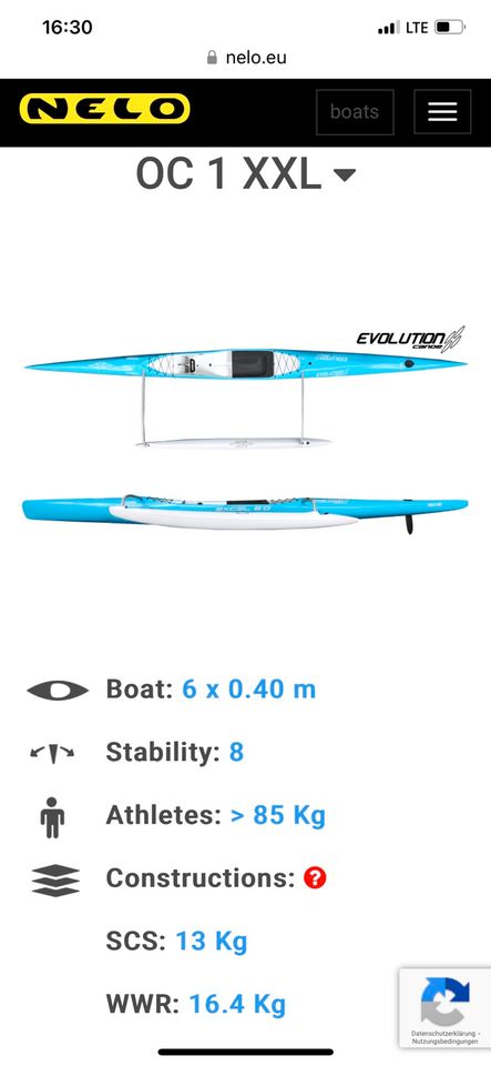 NELO Outrigger OC1 neu in Hannover