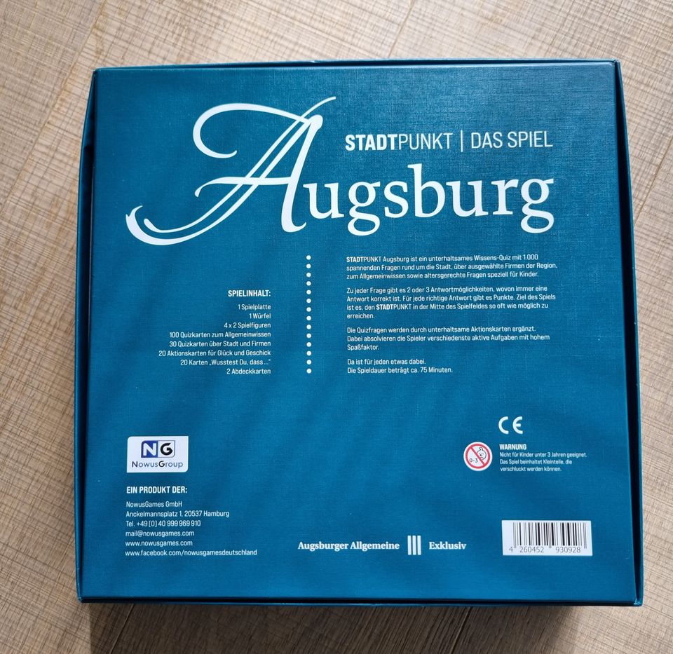 Augsburg - Das Spiel Brettspiel - wie neu - in Buttenwiesen