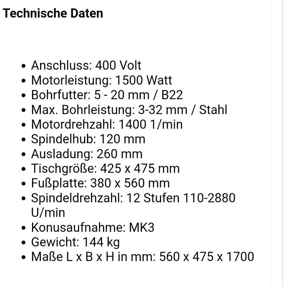 Verk. Neue Große Standbohrmaschine 400Volt in Brandenburg - Bad Belzig |  eBay Kleinanzeigen ist jetzt Kleinanzeigen