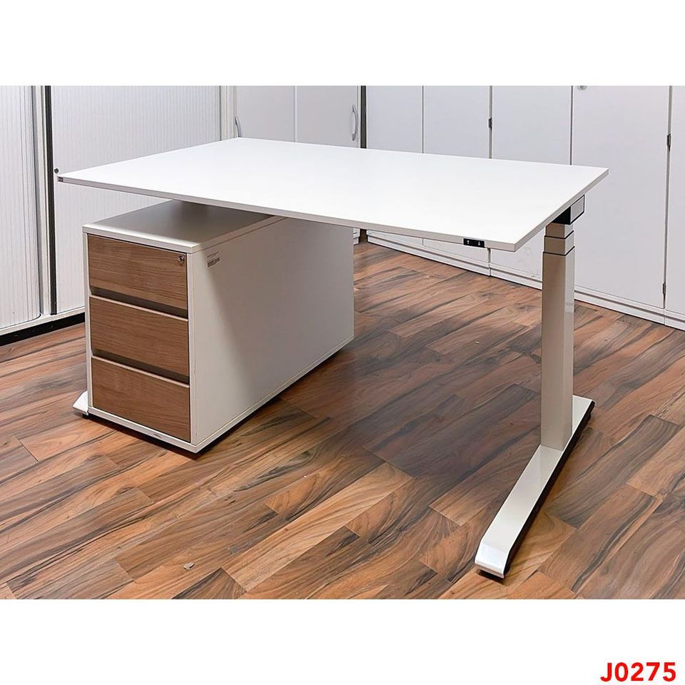 Büromöbel-Set: Steh-Sitz-Schreibtisch elektrisch + Rollcontrainer in Berlin