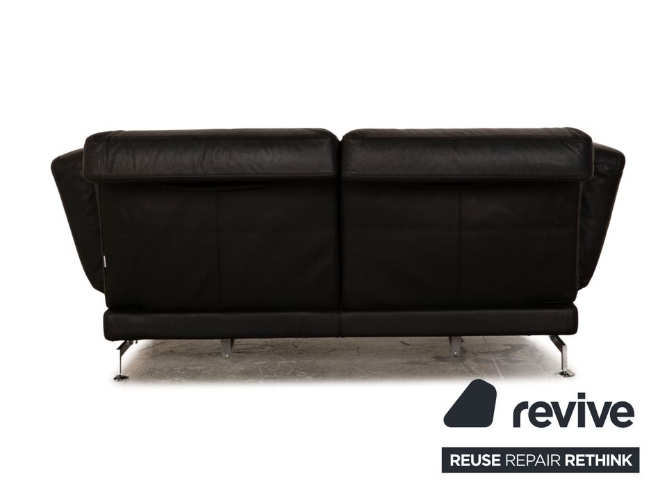 Brühl Moule Leder Zweisitzer Schwarz manuelle Funktion Sofa Couch in Köln