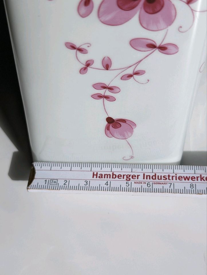 VEB Lichte Vintage Vase rosa Blumen Goldrand GDR in Göttingen
