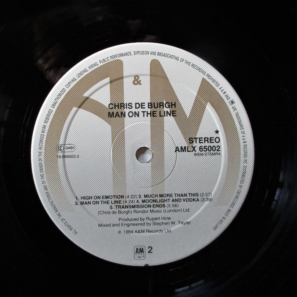 Chris De Burgh-Man on the Line-A&M Records AMLX 65002/NL 1984 in Rohrbach