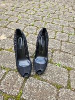 Zara Woman High Heel Peeptoe Größe 39 schwarz Wildlederoptik Bayern - Eckental  Vorschau