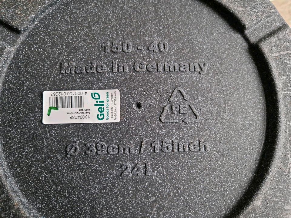 Geli Topf NAPOLI 40cm, anthrazit, 24 Liter, Kunststoff in Bonn