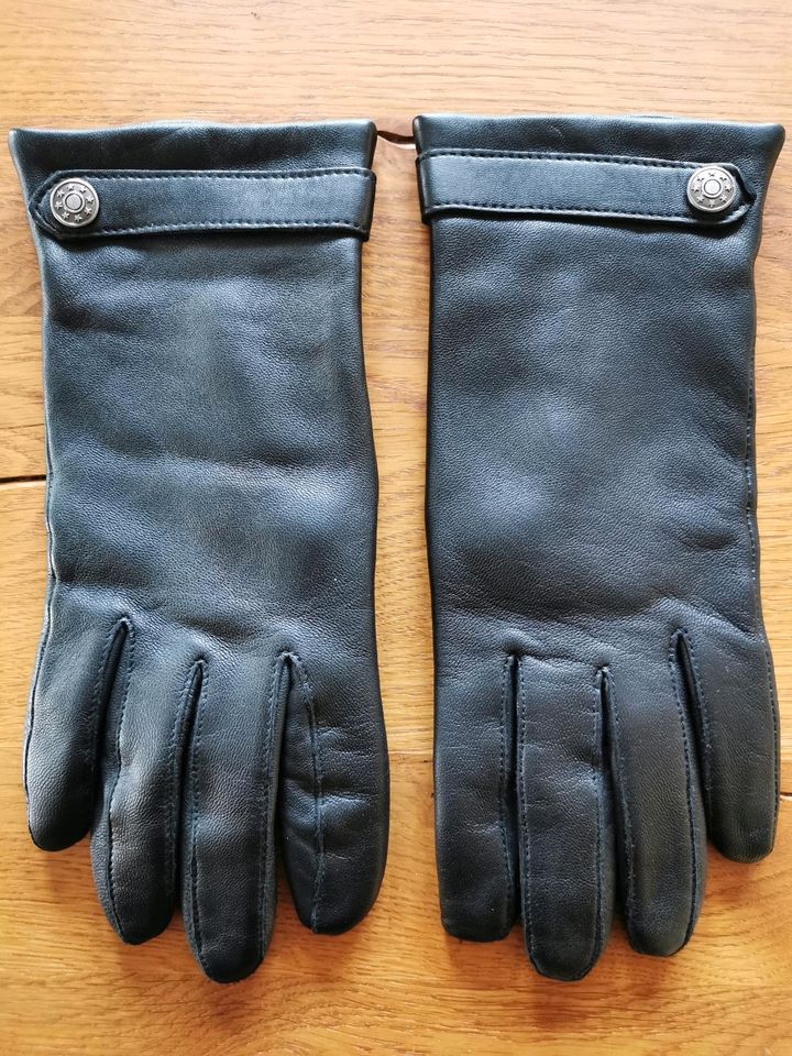 ❤️ Neue Lederhandschuhe Echtleder Handschuhe mit Futter Gr. 7 1/2 in Schöffengrund