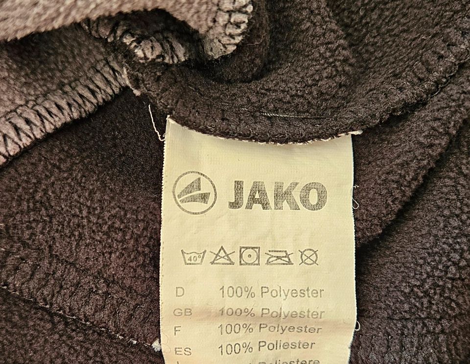 JAKO Fußball Ziptop Fleece Shirt Training Schwarz Grau Gr. 152 in Buchen (Odenwald)