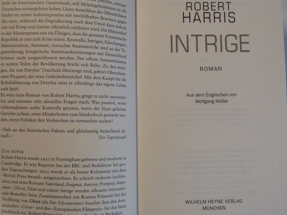 Intrige Roman Thriller von Robert Harris Taschenbuch in Billerbeck