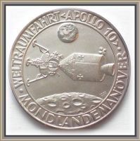 Silber Medaille, Münze  >Apollo 10< 1969 Mondlandung Nordrhein-Westfalen - Bad Laasphe Vorschau