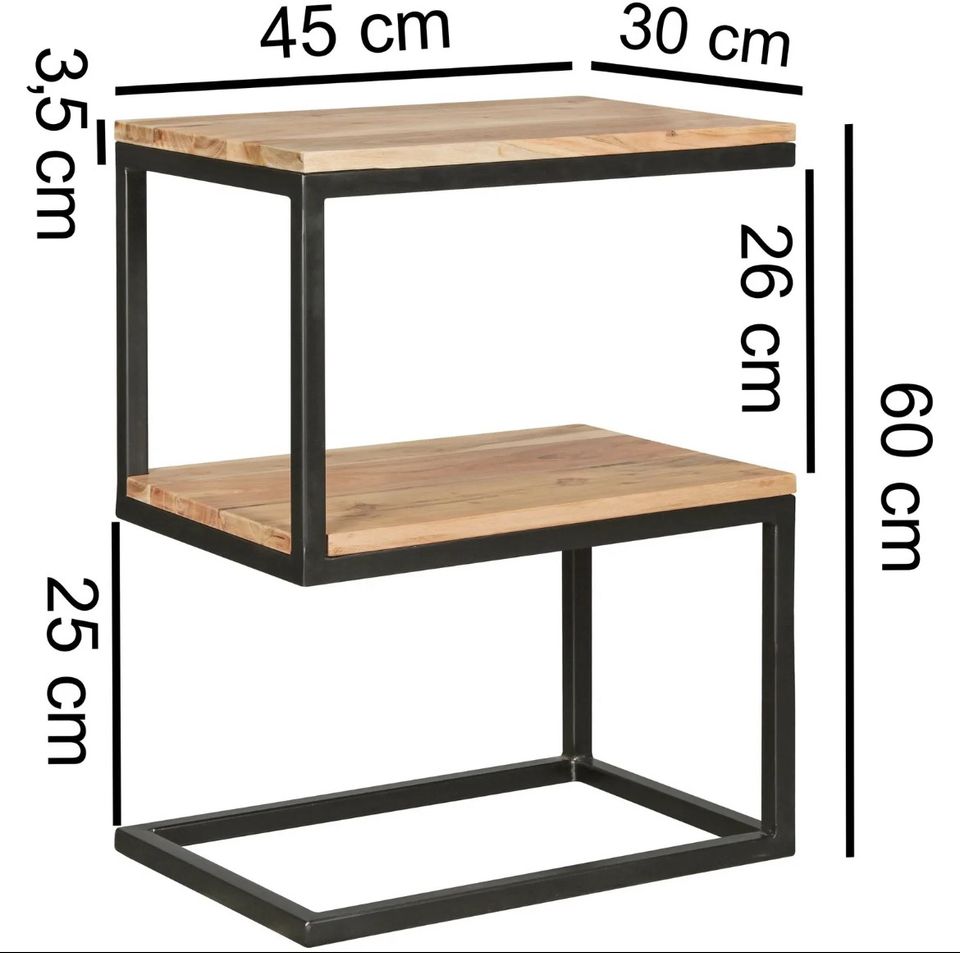 Beistelltisch S-Form Massivholz Akazie Wohnzimmertisch Tisch in Dortmund