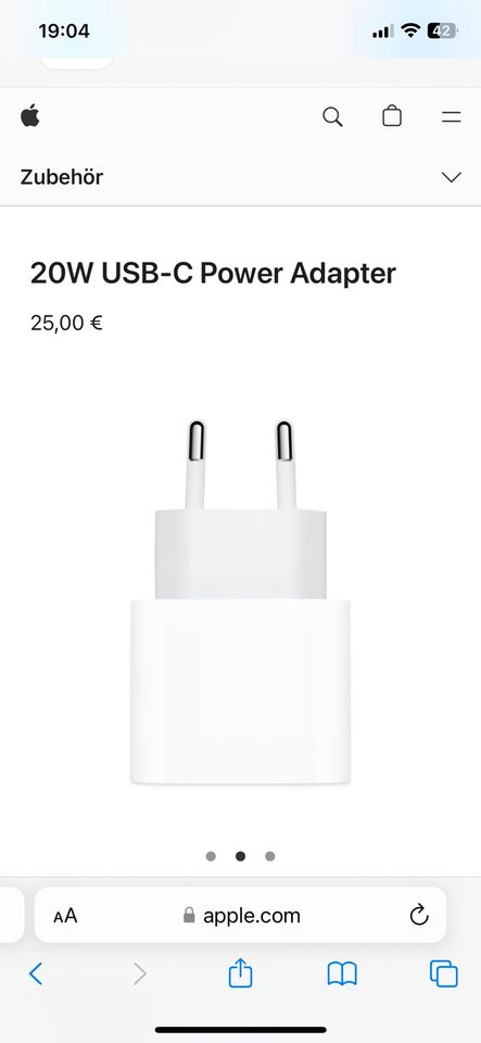 Original Apple 20 W Adapter für USB C Kabel für Ipad Iphone Pro in Bielefeld