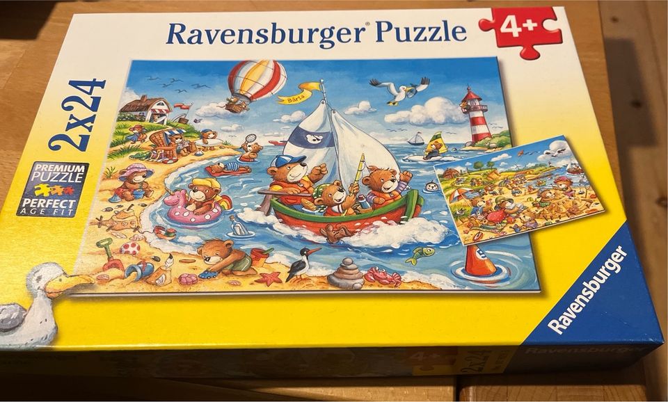 Ravensburger Puzzle 2x 24 07829 Urlaub am Meer Strand Bär 1:1 in Berlin