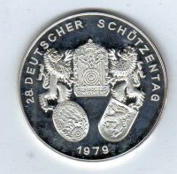 Silbermedaille 28. Deutscher Schützentag 1976 Ingolstadt Baden-Württemberg - Freiburg im Breisgau Vorschau