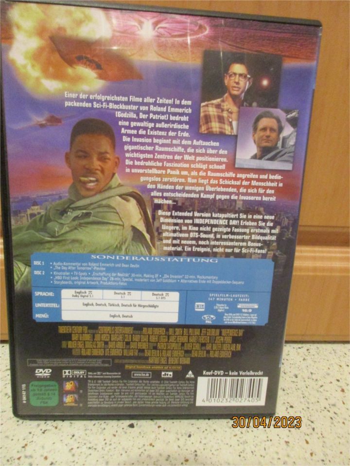 Independence Day Extended Version 2 DVD's in Lutherstadt Wittenberg