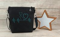 Tini Tasche Handtaschen Handmade Katze Stickerei türkis schwarz Herzogtum Lauenburg - Mölln Vorschau