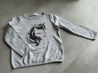 110 116 H&M Pullover Sweatshirt leicht grau Einhorn Nordrhein-Westfalen - Kirchlengern Vorschau