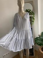 H&M Kleid Volant Baumwolle Weiß Blau L 38 40 42 Stuttgart - Stuttgart-Nord Vorschau
