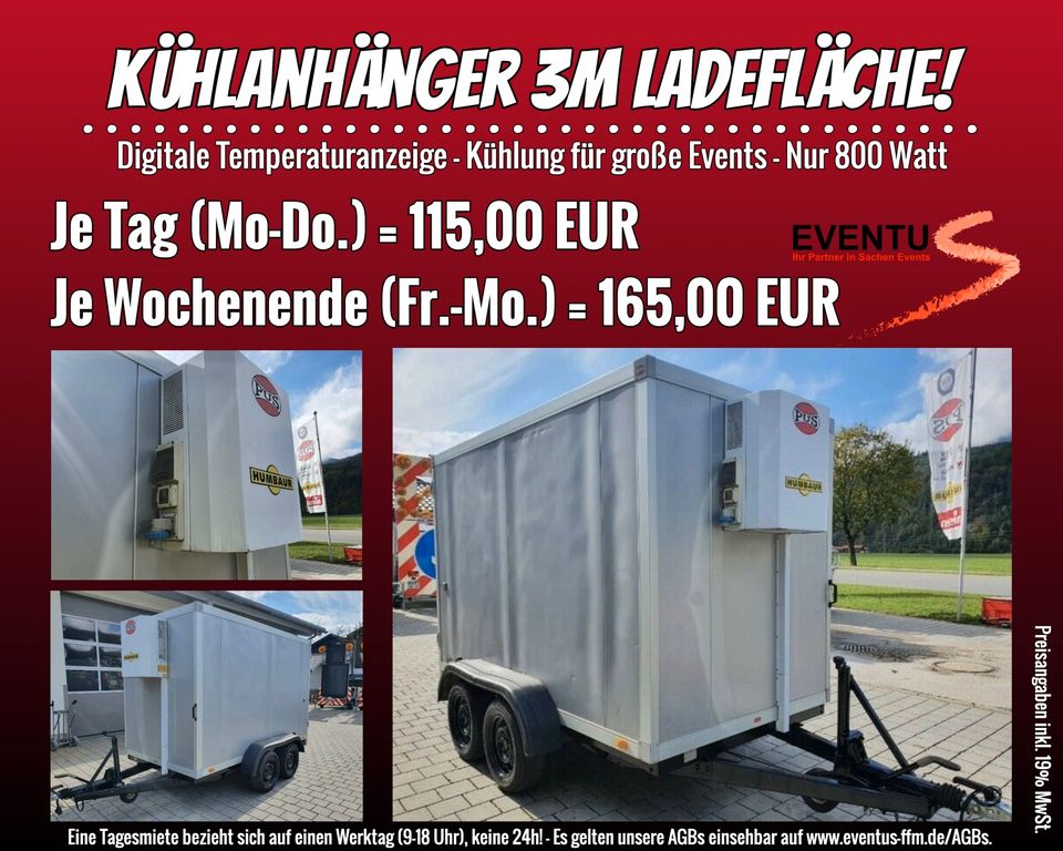 Kühlanhänger / Kühlwagen / Kühlkoffer *MIETE* in Frankfurt am Main