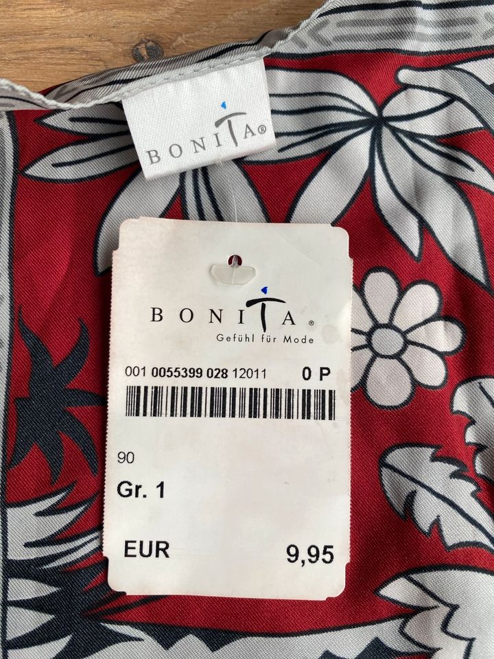 Bonita leichtes Sommertuch Schal Afrika Tiere Polyester rot weiß in Ratingen