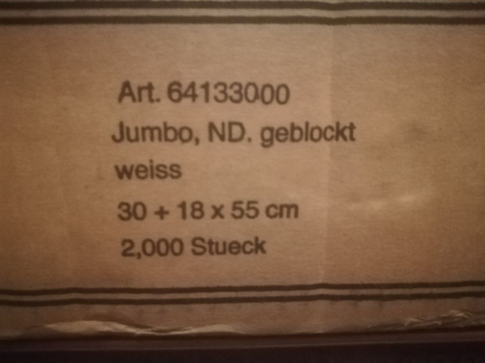 Hemdchentaschen Tragetaschen weiß 2000 St. 30 x 18 x 55 cm in Geislingen