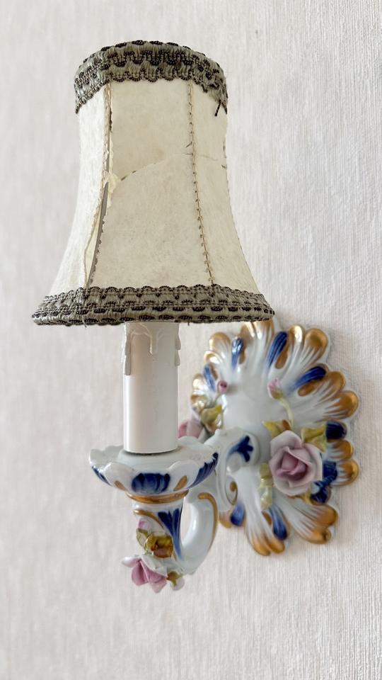 Bassano Capodimonte Lampen Set, antik, vintage, floral, Blumen in München