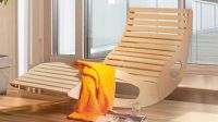 Ergonomische Wellness Saunaliege mit 200 cm Liegefläche Sauna Balance Schwungliege Relaxliege Gartenliege Saunazubehör Holz Bank 3950028 Westerwaldkreis - Hahn am See Vorschau