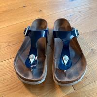 Birkenstock Sandalen Zehentrenner 38 blau weiß Baden-Württemberg - Altbach Vorschau