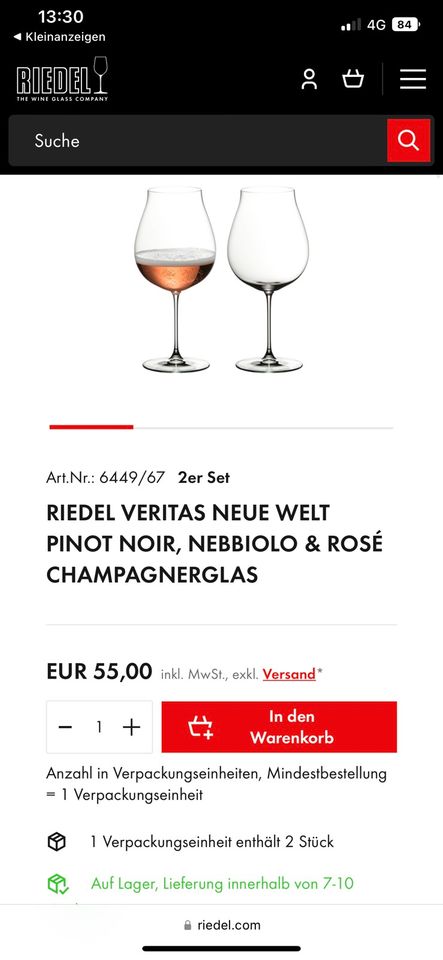 NEU New World Pinot Noir Gläser 800ml in Nienburg (Weser)