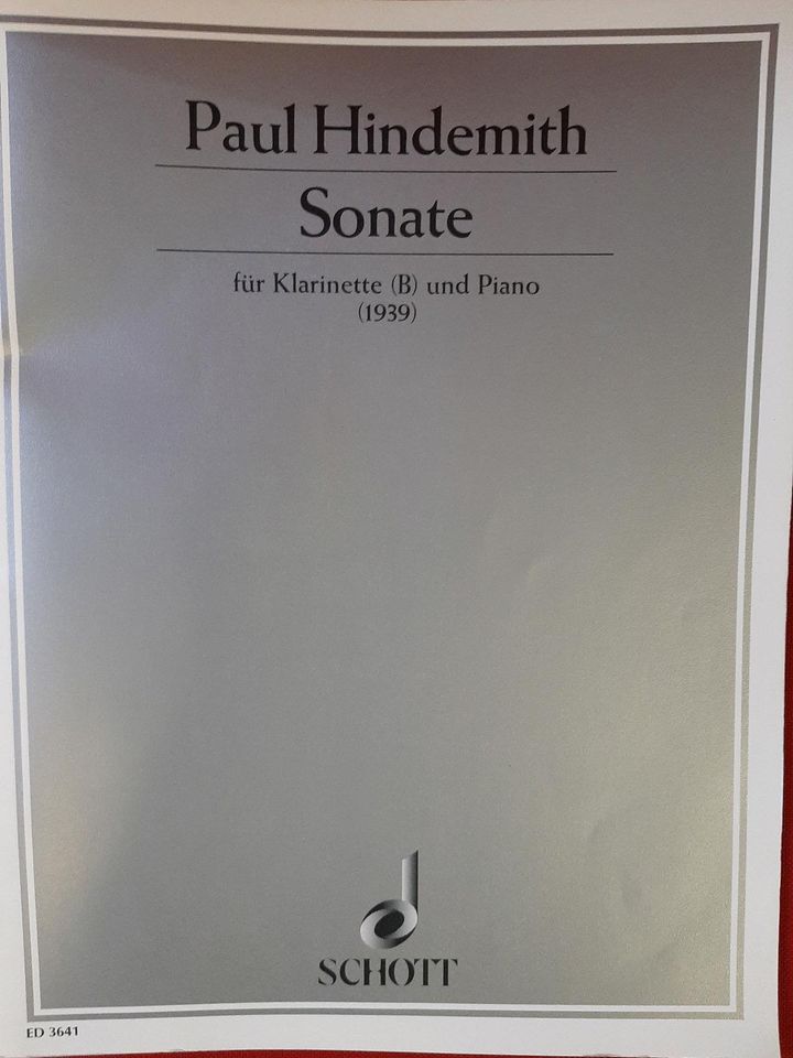 Sonate für Klarinette (B) und Piano (1939) in Küps