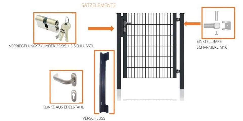 Doppelstabmattenzaun Doppelflügeltor + Zubehör 5000x1800 mm Nr.92 in Lübbecke 