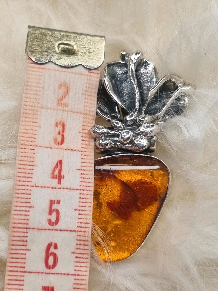 ANHÄNGER BERNSTEIN KETTE STERLINGSILBER SCHMUCK GESCHENK AMBER in Köln