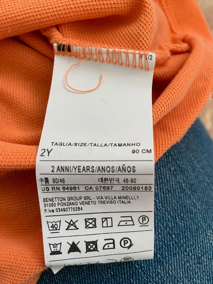 Benetton Poloshirt T-Shirt orange Gr. 90 (86/92) 2 Jahre in Paderborn