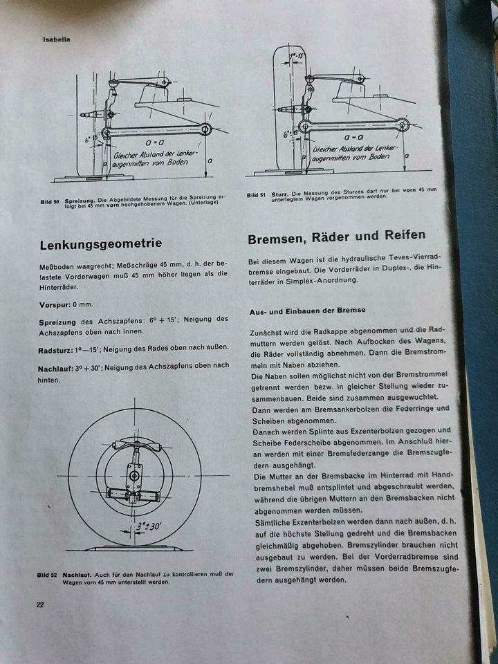 BORGWARD ISABELLA, Reparaturanleitung, inkl. Versand in Haselünne