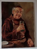 Ölgemälde, ein Weintrinkender Pater ohne Rahmen Saarland - Riegelsberg Vorschau