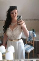 Hochzeitskleid Brautkleid sexy Schlitz Tattoospitze Schleppe weiß Nordrhein-Westfalen - Schlangen Vorschau